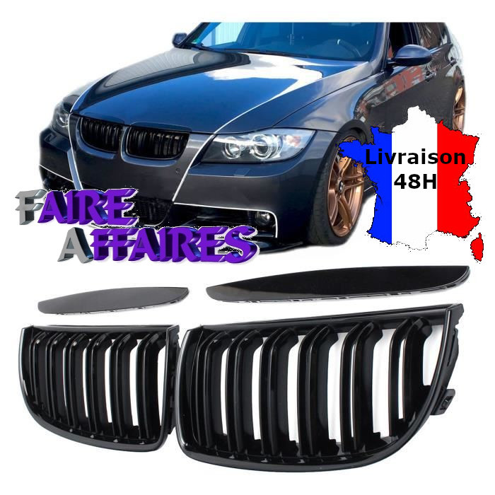 Remplacer calandre ternie BMW E90 E91 par des doubles barres noires