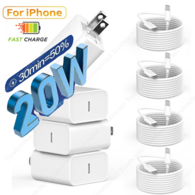 PD 20W USB C Type C Fast Charger Cube Cable For iPhone 16 15 14 13 12 11 X 8 Lot