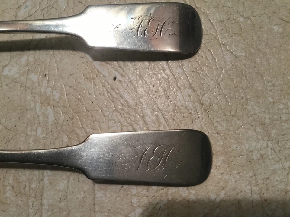 Lote de 3 CUCHARAS PARA SERVIR Tres Monedas Americanas de Plata Ed ROCKWELL Nueva York 152 Gr 1800 Foto 2 de 4