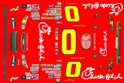 #0 Danny O'Quinn CHICK-FIL-A RCR Racing 1/24th - 1/25th Scale Decals