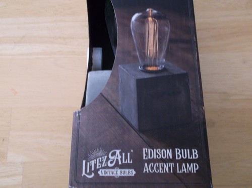 LITEZ ALL Edison Bulb indoor accent lamp 7" tall heavy base LED Timer - Picture 4 of 6