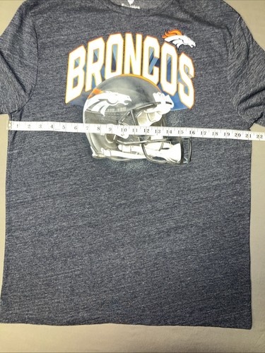 Fanatics Denver Broncos Shirt Men’s L Blue/Gray Short Sleeve Logo Helmet -3336 - Picture 8 of 13