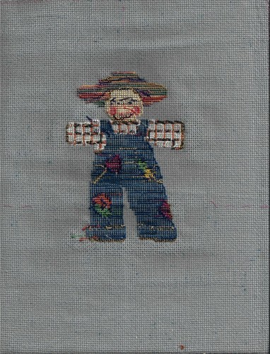 Espantapájaros para decoración de otoño - Completado a mano cosido con cruz sin enmarcar - Imagen 2 de 2