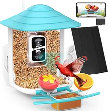® TUC Smart Bird Feeder with Camera 2K HD, Solar Panel 32GB Card 4-In-1 Perch, 1