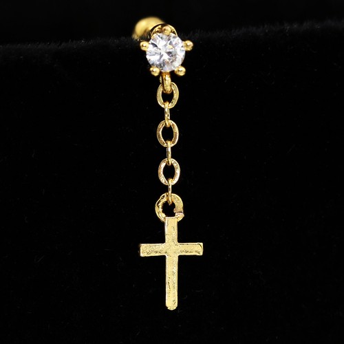 Gem Crystal Ear Cartilage Helix Ring Bar Stud Ear Cuff Climber Piercing Earring - Picture 194 of 268