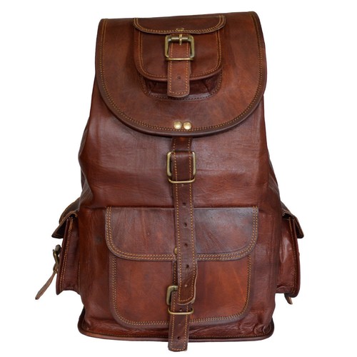 Leather Backpack Men Bag Travel Laptop Shoulder Rucksack School Collage Satchel - Picture 3 of 7