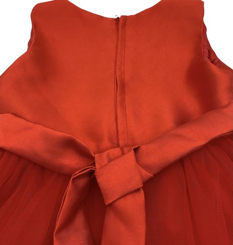 Girls Party Dress Spring Red Satin Pearls SZ 6 Ai Meng Sleeveless Child Clothing - Picture 4 of 12