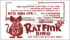 RAT FINK "RING" FAN CLUB MEMBERSHIP CARD - SQUARE CORNERS