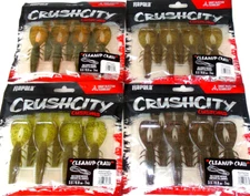 Rapala "Crush City" Cleanup Craws (Lot of 4-Packs-7 Per Pack-CC-4-013)