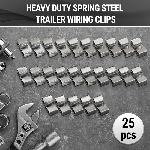25 PCS Trailer Frame Wire Clips 18mm / 0.72inch - Metal Trailer Wire Clips for W - Picture 4 of 7