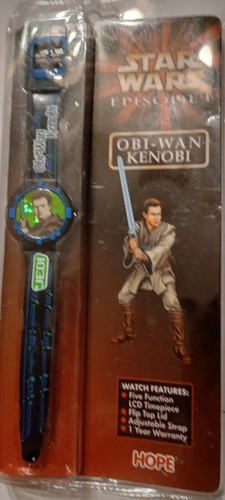 Orologio Vintage Star Wars Episodio 1 OBI-WAN Kenobi 1999 Nuovo con Etichette Da Collezione. SB#1 - Foto 2 di 6