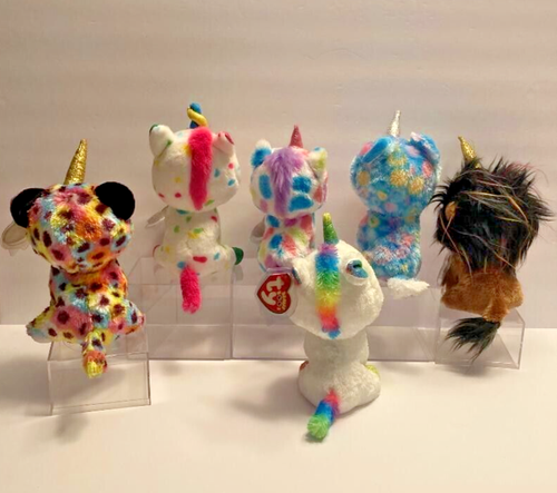 TY BEANIE BOOS 6" UNICORNS LOT RAMSEY PIXY GISELLE WISHFUL HARMONIE HELENA MWMT - Picture 2 of 4