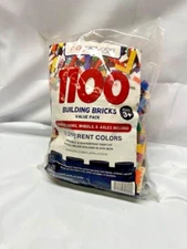 Play Platoon 1100 Piece Building Bricks Kit with Wheels, Tires, Axles, Windows