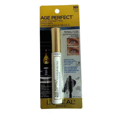 NIB L Oreal Age Perfect Lash Magnifying Waterproof Mascara #101 Black HTF