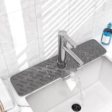TOOVEM 24x5.5” Silicone Faucet Drain Pad Drip Kitchen Sink Splash Guard Slip Mat