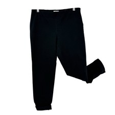 J Jill Pemium Bi-Stretch Crop Pants Size 10 Elastic Waist Pull on Faded Black