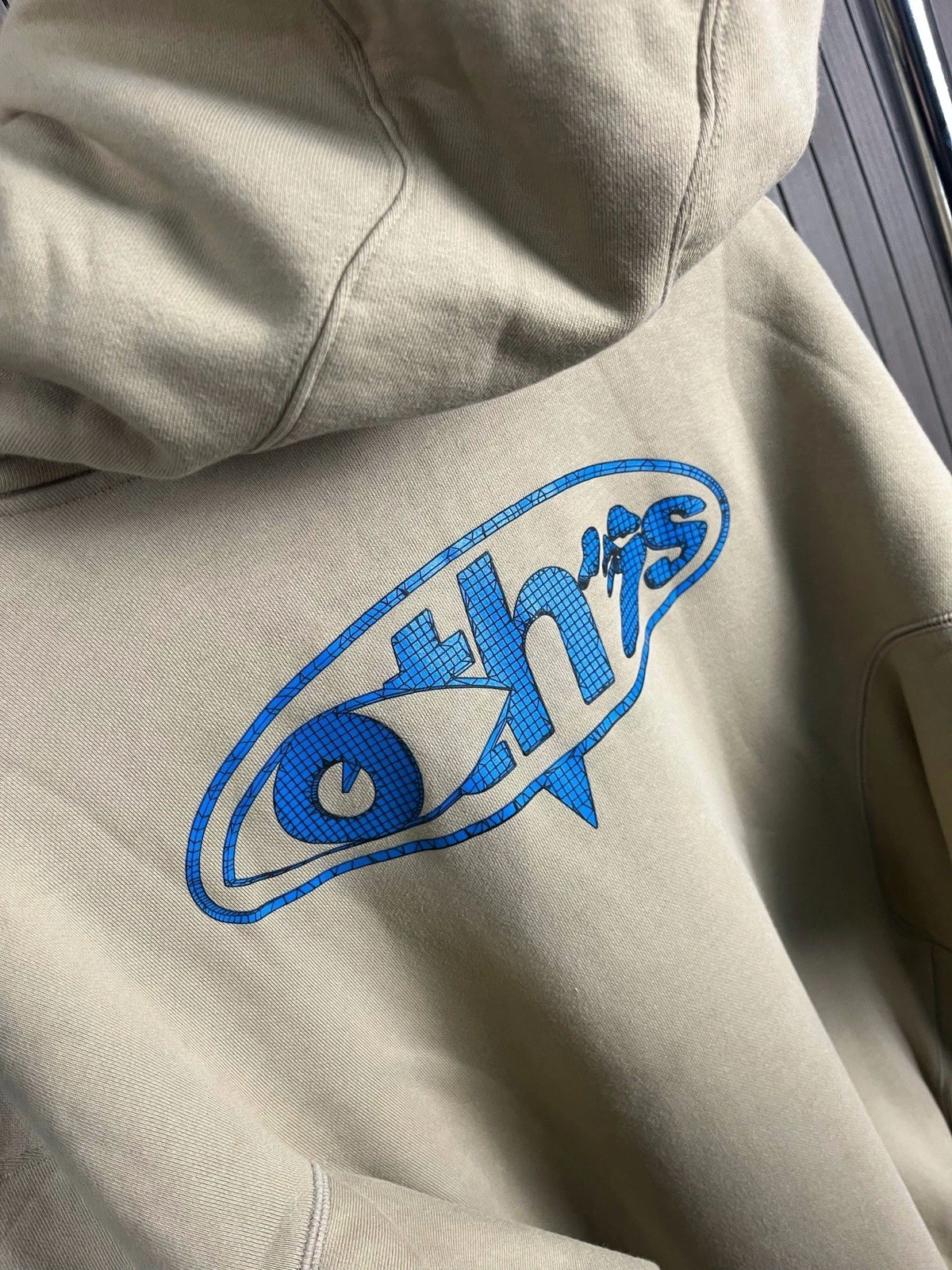 FELPA CON CAPPUCCIO OFF WHITE x NIKE FLEECE BEIGE AUTENTICA KAKI DN1760 247 L TAGLIA RARA