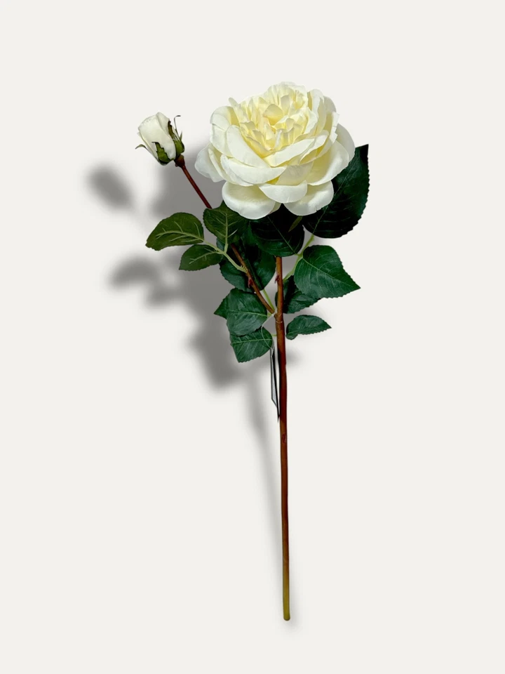 2 Fleurs En Tissu Décoratives Colmore Rose De Ferme Blanches 53Cm - Photo 2/4