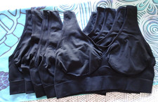 5 Pack Black Sport Bras Seamless Wire-Free Light Support Tank Sports Yoga Sleep