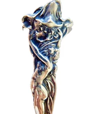 ART NOUVEAU CIRCA 1890 PAYE & BARKER STERLING SOUVENIR SPOON ENGRAVED CALDWELL