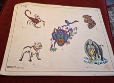 Vintage 1978 tattoo flash sheet by Spaulding Rogers Mfg. Inc.