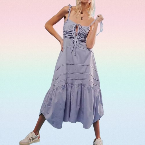 Vestido midi Free People Palma - Vestido de verano - Pequeño - Nuevo sin etiquetas - Precio de venta sugerido por el fabricante 140 GBP