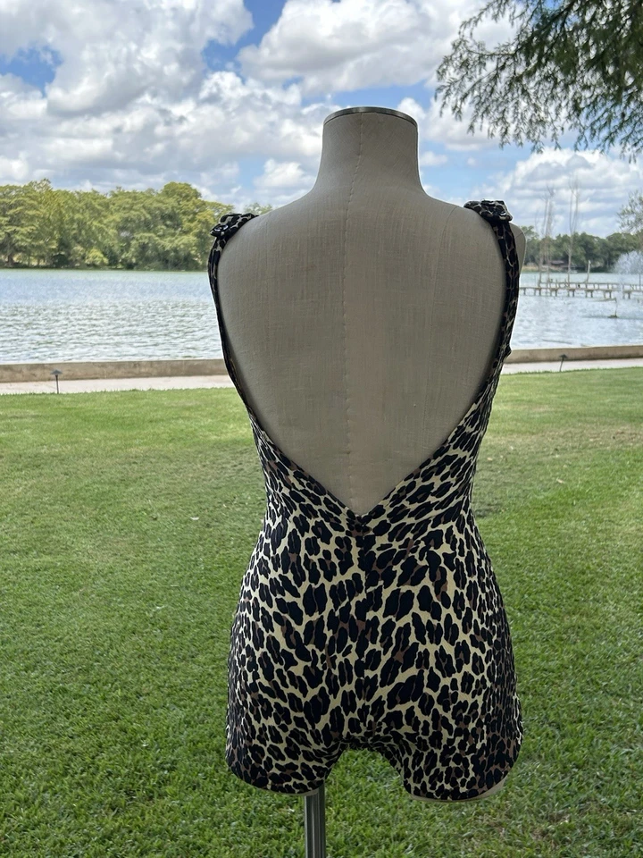 Auténtico estampado de leopardo vintage Cole of California años 60 de una pieza Foto 3 de 4