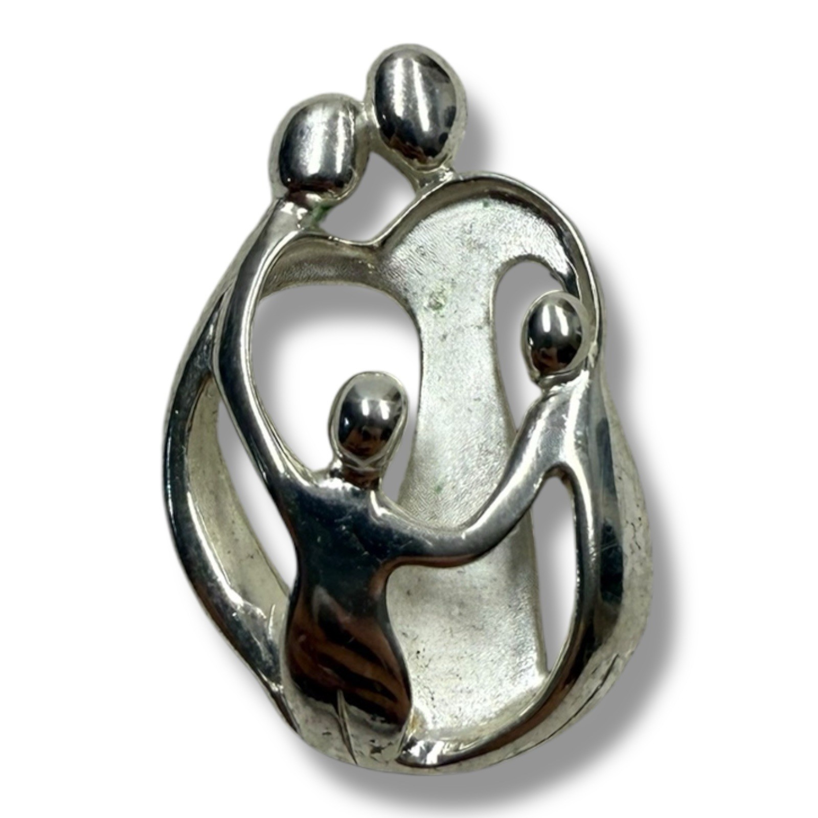 Sterling Silver Loving Family Of 4 Pendant Necklace … - Gem