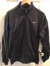 Nike full zip jacket Training / zip-up Blue Sz M LOGO VTG Pockets