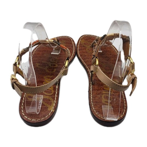 Sam Edelman Greta Sandals Women 9 Shoes Beaded Boho Brown Thong Leather Hippie - Picture 8 of 15