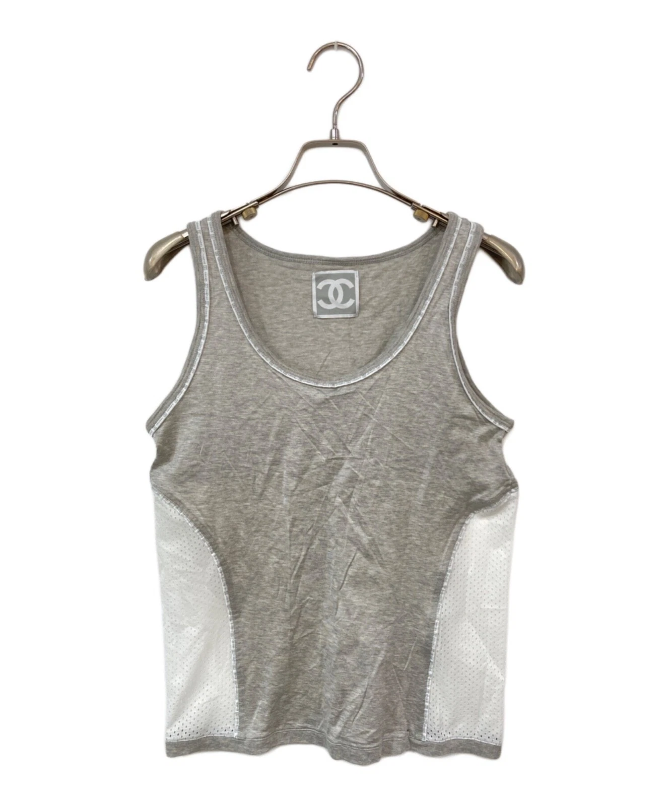 Chanel — CHANEL Sports line COCO MARK TANK TOP Gray P23207W03289 Auth Women's Size 38