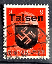 1941 German Stamp Mi:DR 786a - Hitler o/print Talsen 8 rpf used /4871