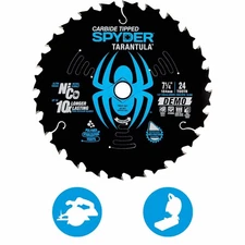 Spyder 13006 7-1/4" 24T TCT Demolition Circular Saw Blade Tarantula
