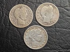 Lot of 3 Better Barber Quarters Better Date 1899 & 1905 S & Higher Grade 1907D