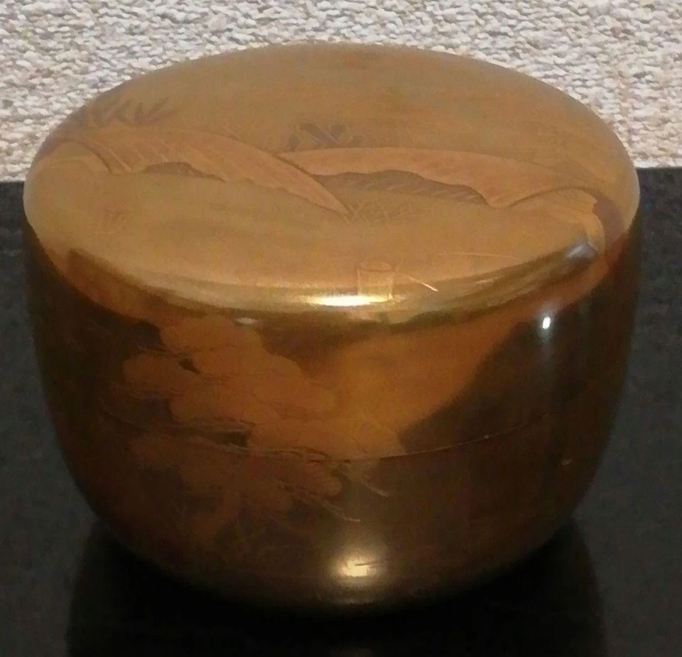 Carrito de té Shosaku Shiogama Makie Hiratsume con caja laca japonesa sin usar 8 cm Foto 2 de 4