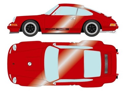 Makeup VISION 1/43 Singer 911 964 Coupe Dark Candy Red High-End Resin VM111S