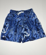 Under Armour Blue Tie Dye Paisley Blue Swim Trunks Board Shorts Boy Size Medium