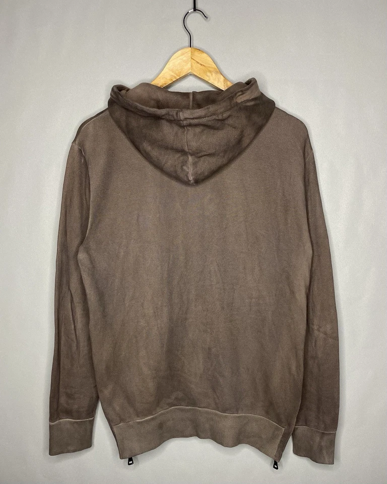 Balmain AW11 Rare Decarnin Era Zip Hoodie Garment Dyed Side Zip Brown Sz S - Image 2 of 4