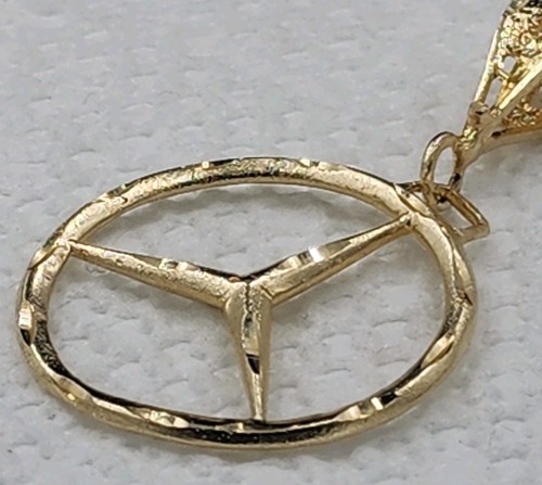 VINTAGE 14k YELLOW GOLD MERCEDES BENZ CHARM PENDANT 4.3g - Picture 8 of 11