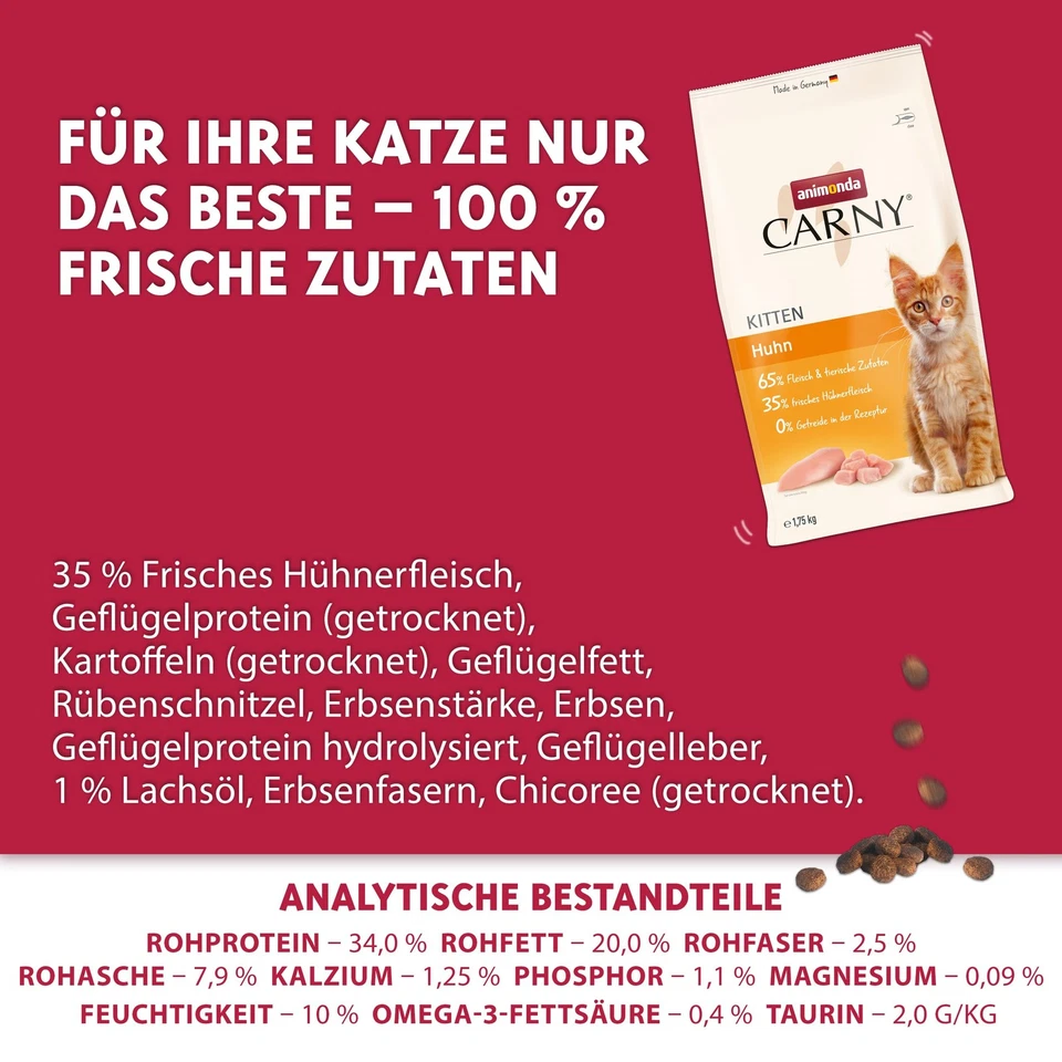 Kitten Huhn 1,75 kg, Kitten Trockenfutter für wachsende Kätzchen, Katzenfutte... - Bild 3 von 4