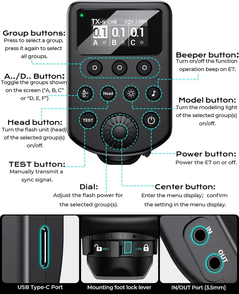 Wireless Flash Trigger for Profoto Air 1/2 A1X B10 B1X D2 – Non-TTL Remote - Image 2 of 4