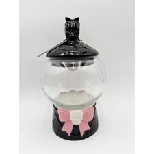 Cobwebs and Cauldrons Glass Candy Jar Skull Figural Halloween Decor New