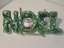 Vintage 1960 Holt Howard Evergreen NOEL  with Santa Claus Candle Holder