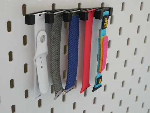 3D Printed IKEA SKADIS Pegboard Apple Watch Band Holder Display Hanger  Black | eBay