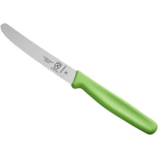 Mercer Culinary M33932GRB 4 1/4" Serrated Rounded Tip Paring/ Bar Knife w/ Guard
