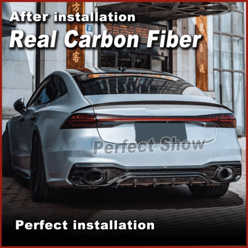 Carbon Heckdiffusor Spoiler Auspuffblenden Passt für Audi A7 Sline S7 C8 2019-21 - Bild 4 von 13