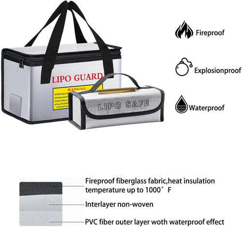 260 * 130 * 150Mm +185 * 75 * 60Mm Lipo Battery Safe Bag Fireproof Explosionproo - Picture 5 of 12