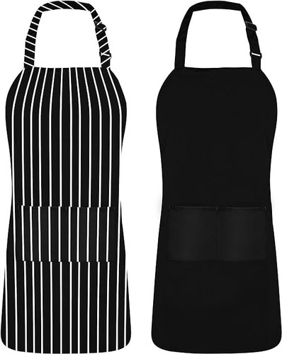 Adjustable Bib Apron (2-Pack) Water Oil Resistant Chef Aprons Utopia Kitchen - Picture 91 of 104