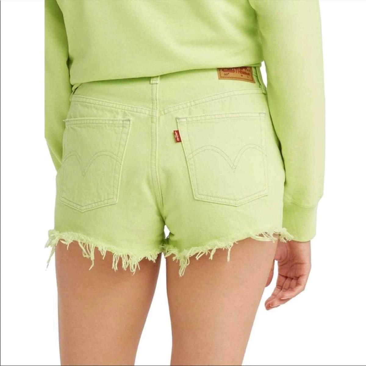 Neon jean shorts new arrivals