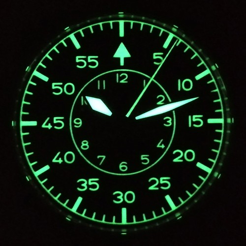 Svalbard FLIEGER EJ12 Automatik Stahl Leder Schwarz Saphir Herren Uhr - Bild 5 von 5